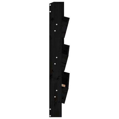 vidaXL Wand-Pflanzkübel 3 Fächer 60x18,5x110 cm Schwarz Kiefernholz