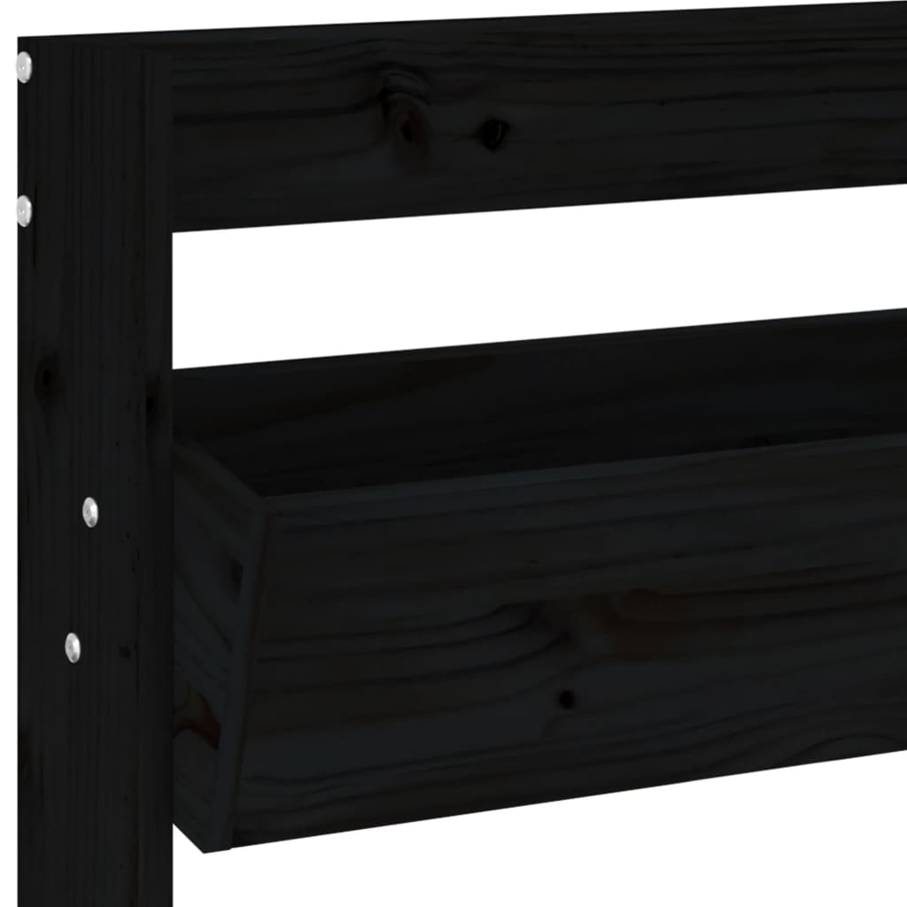 vidaXL Wand-Pflanzkübel 3 Fächer 60x18,5x110 cm Schwarz Kiefernholz