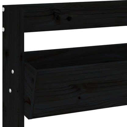 vidaXL Wand-Pflanzkübel 3 Fächer 60x18,5x110 cm Schwarz Kiefernholz