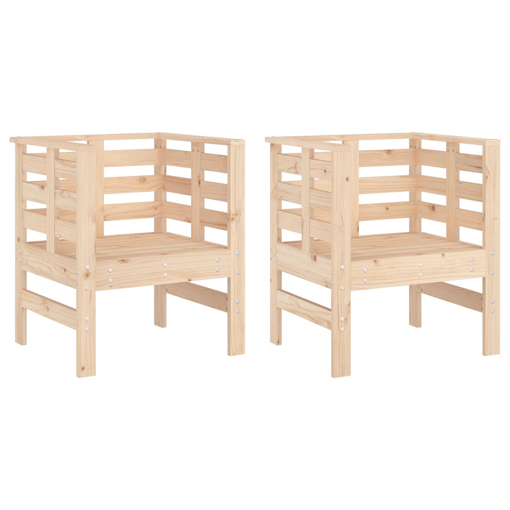 vidaXL Gartenstühle 2 Stk. 61,5x53x71 cm Massivholz Kiefer