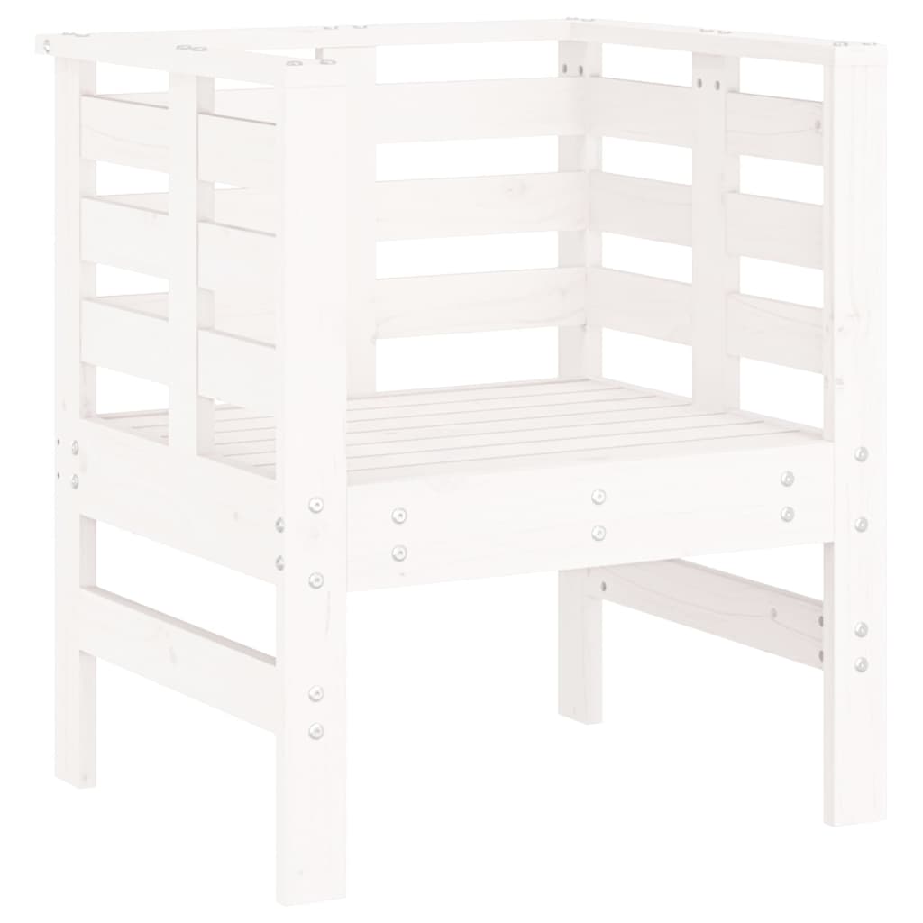 vidaXL Gartenstühle 2 Stk. Weiß 61,5x53x71 cm Massivholz Kiefer