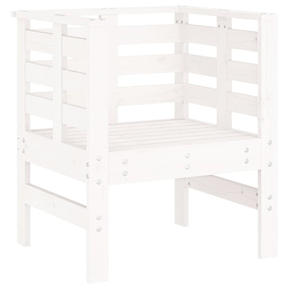 vidaXL Gartenstühle 2 Stk. Weiß 61,5x53x71 cm Massivholz Kiefer