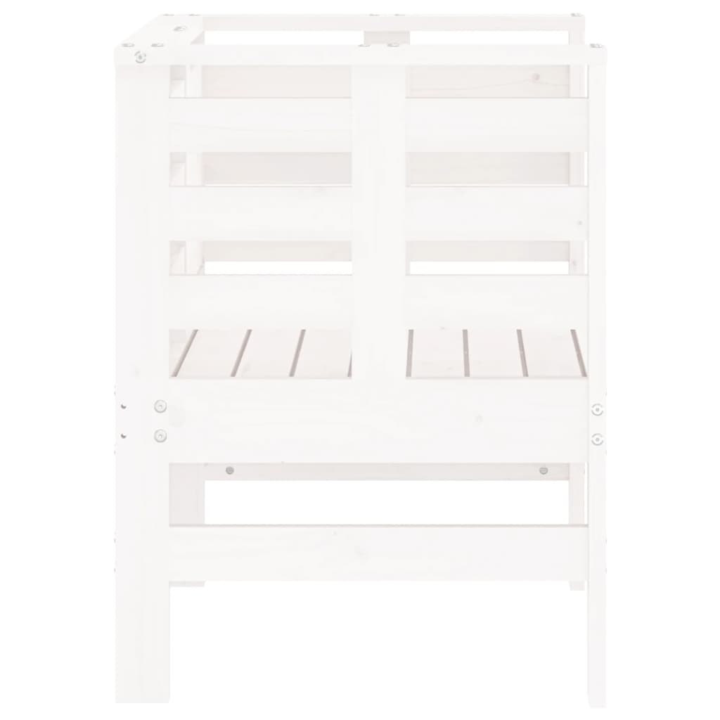 vidaXL Gartenstühle 2 Stk. Weiß 61,5x53x71 cm Massivholz Kiefer