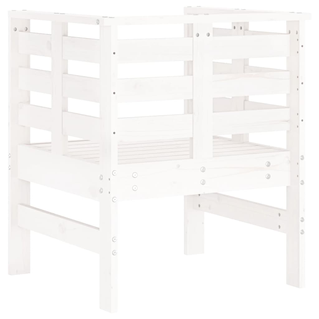 vidaXL Gartenstühle 2 Stk. Weiß 61,5x53x71 cm Massivholz Kiefer