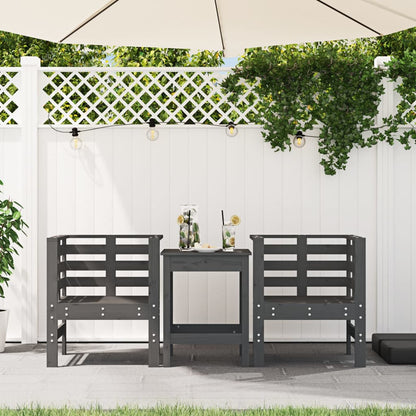 vidaXL Gartenstühle 2 Stk. Grau 61,5x53x71 cm Massivholz Kiefer