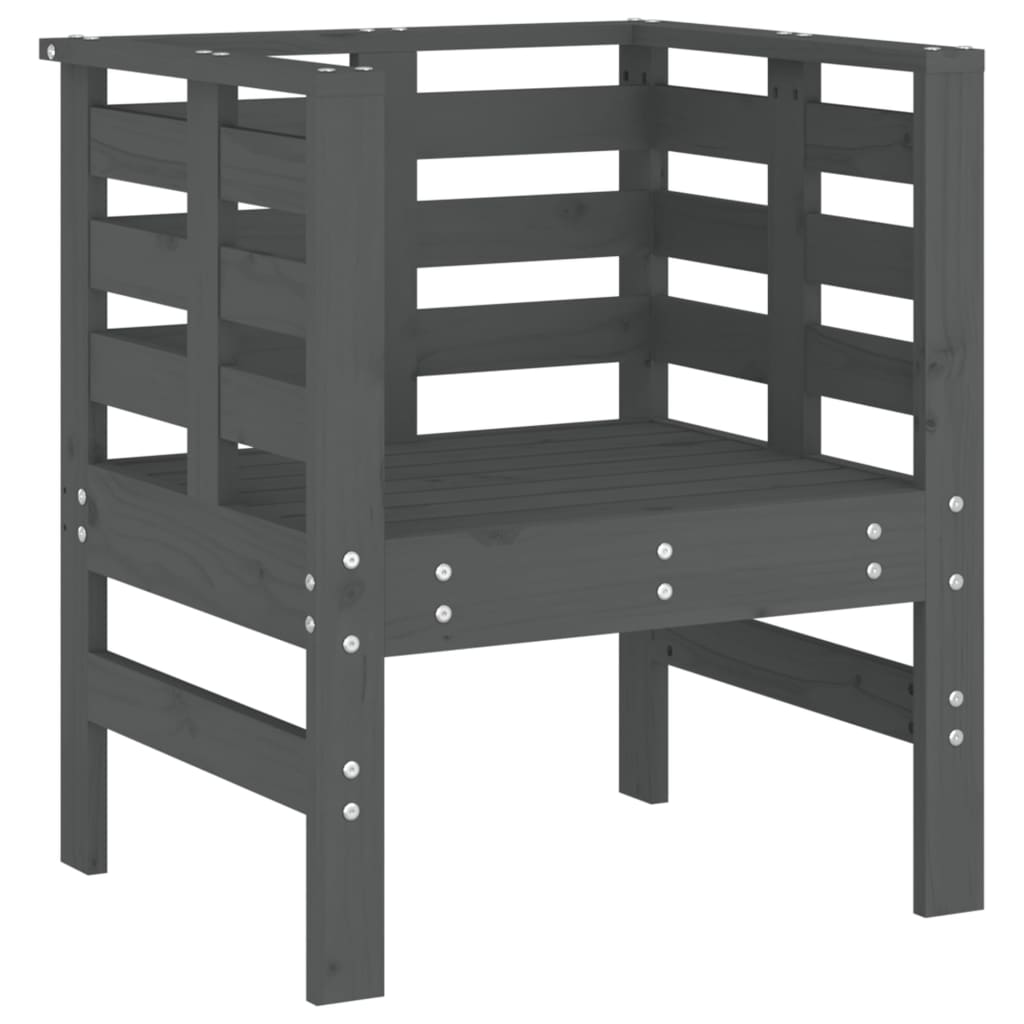 vidaXL Gartenstühle 2 Stk. Grau 61,5x53x71 cm Massivholz Kiefer