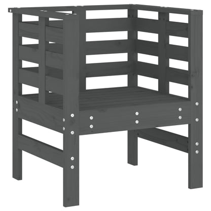 vidaXL Gartenstühle 2 Stk. Grau 61,5x53x71 cm Massivholz Kiefer