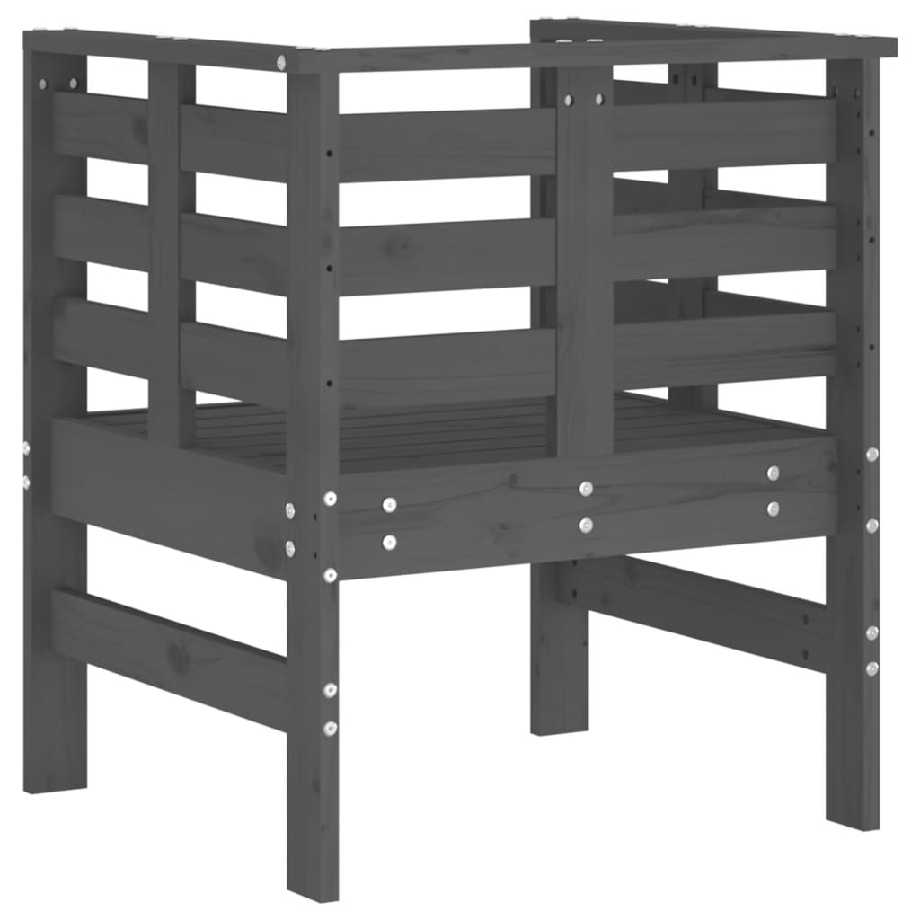 vidaXL Gartenstühle 2 Stk. Grau 61,5x53x71 cm Massivholz Kiefer