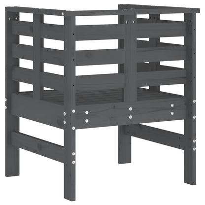 vidaXL Gartenstühle 2 Stk. Grau 61,5x53x71 cm Massivholz Kiefer