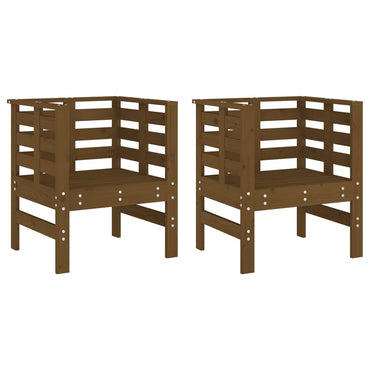vidaXL Gartenstühle 2 Stk. Honigbraun 61,5x53x71 cm Massivholz Kiefer