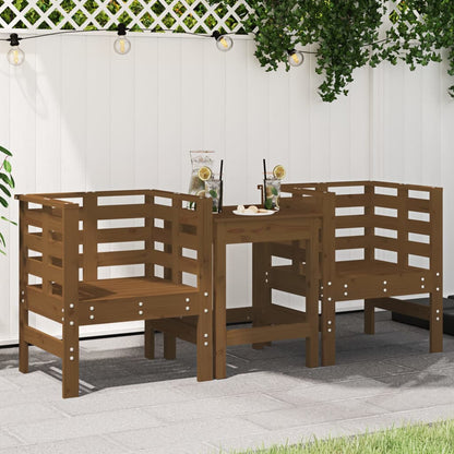vidaXL Gartenstühle 2 Stk. Honigbraun 61,5x53x71 cm Massivholz Kiefer