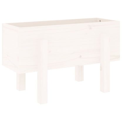 vidaXL Pflanzkübel Weiß 62x30x38 cm Massivholz Kiefer