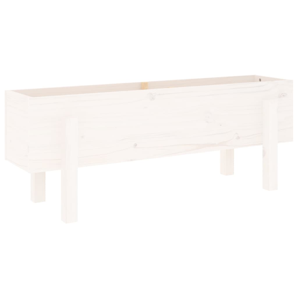 vidaXL Hochbeet Weiß 101x30x38 cm Massivholz Kiefer