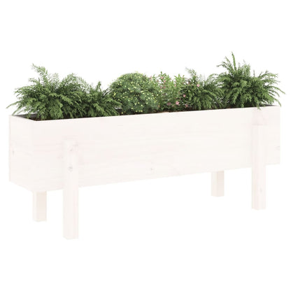 vidaXL Hochbeet Weiß 101x30x38 cm Massivholz Kiefer