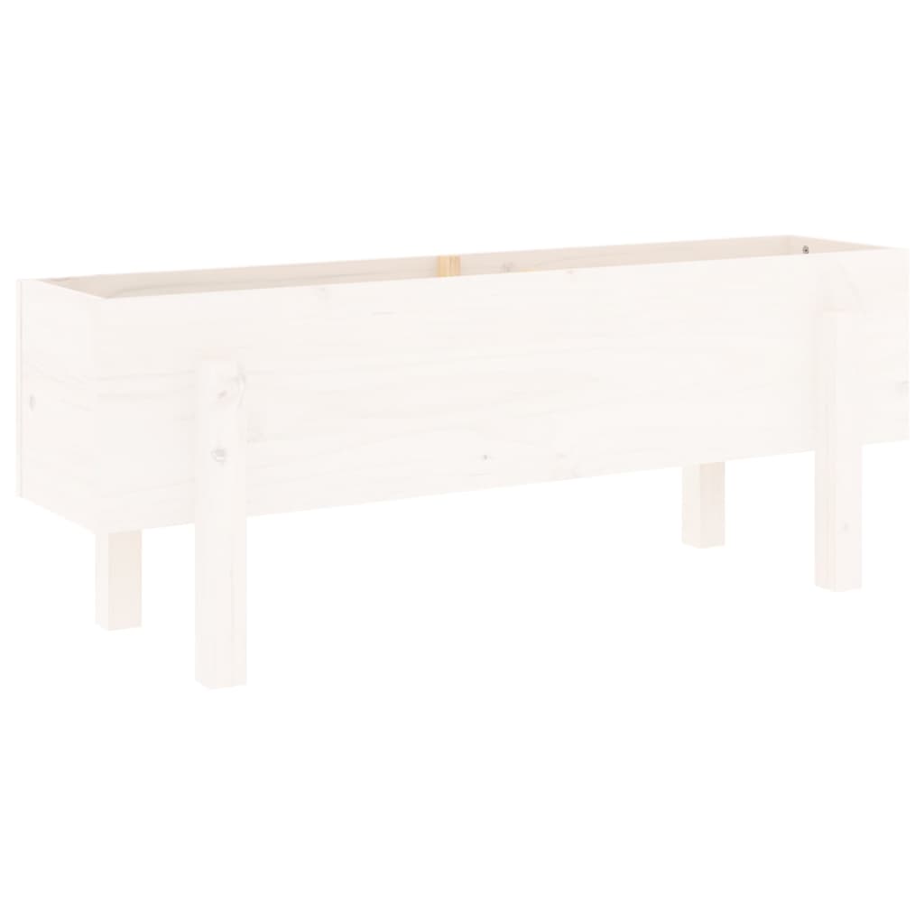 vidaXL Hochbeet Weiß 101x30x38 cm Massivholz Kiefer