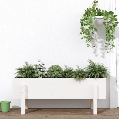 vidaXL Hochbeet Weiß 101x30x38 cm Massivholz Kiefer