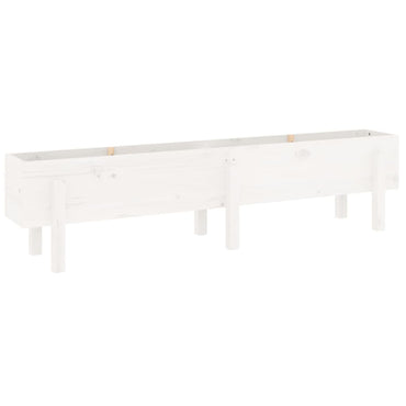 vidaXL Hochbeet Weiß 160x30x38 cm Massivholz Kiefer