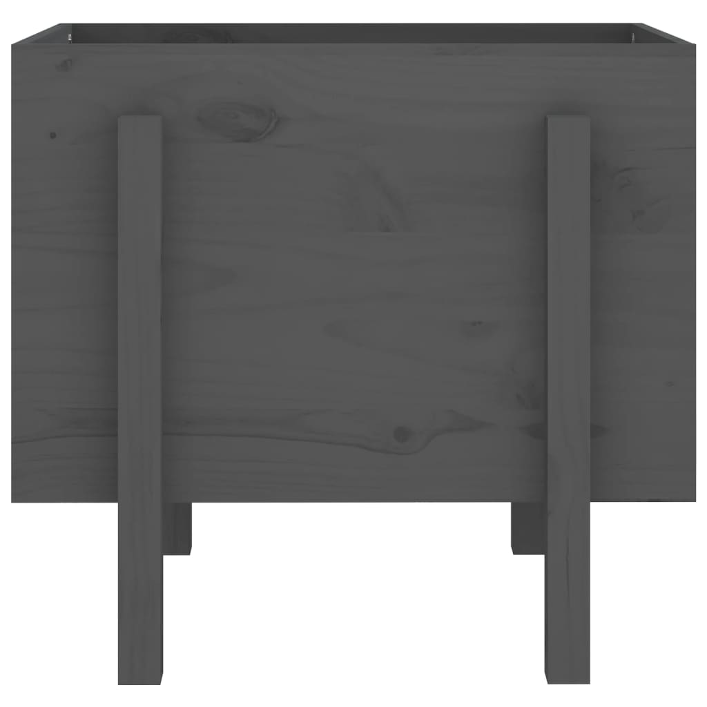 vidaXL Pflanzkübel Grau 62x50x57 cm Massivholz Kiefer