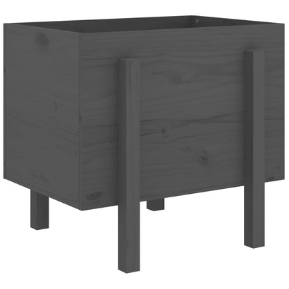 vidaXL Pflanzkübel Grau 62x50x57 cm Massivholz Kiefer