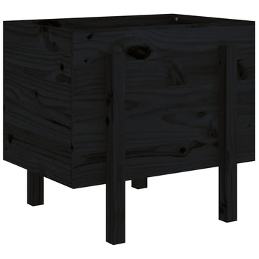 vidaXL Pflanzkübel Schwarz 62x50x57 cm Massivholz Kiefer