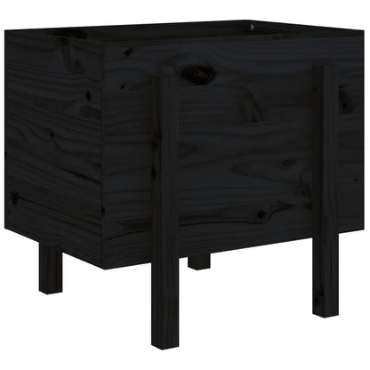 vidaXL Pflanzkübel Schwarz 62x50x57 cm Massivholz Kiefer