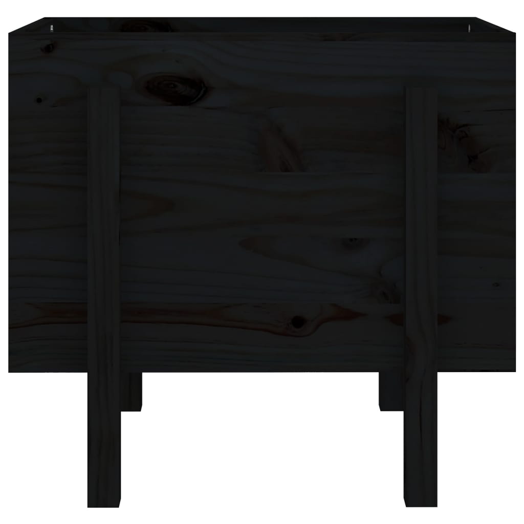vidaXL Pflanzkübel Schwarz 62x50x57 cm Massivholz Kiefer