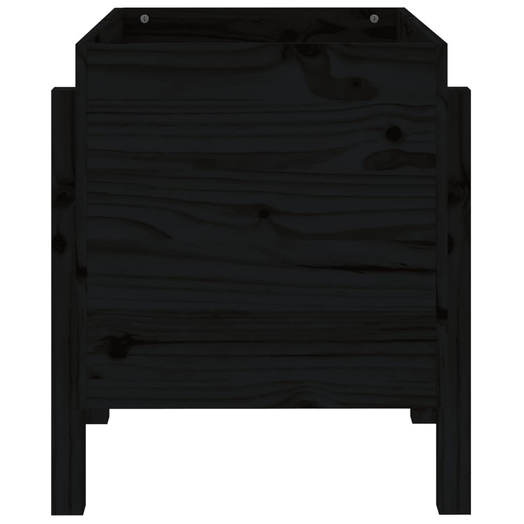 vidaXL Pflanzkübel Schwarz 62x50x57 cm Massivholz Kiefer