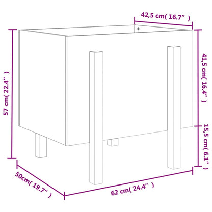 vidaXL Pflanzkübel Schwarz 62x50x57 cm Massivholz Kiefer
