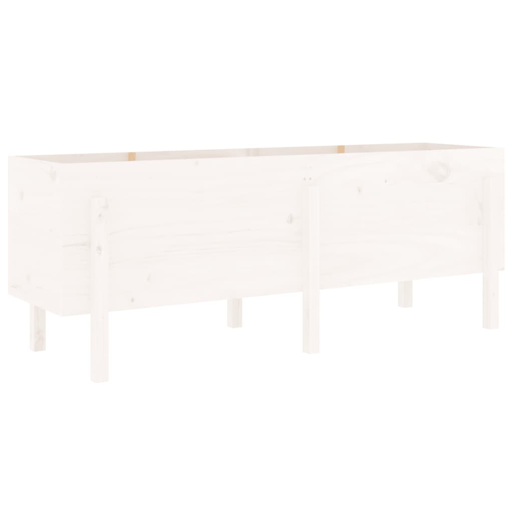 vidaXL Hochbeet Weiß 160x50x57 cm Massivholz Kiefer