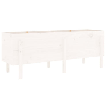 vidaXL Hochbeet Weiß 160x50x57 cm Massivholz Kiefer