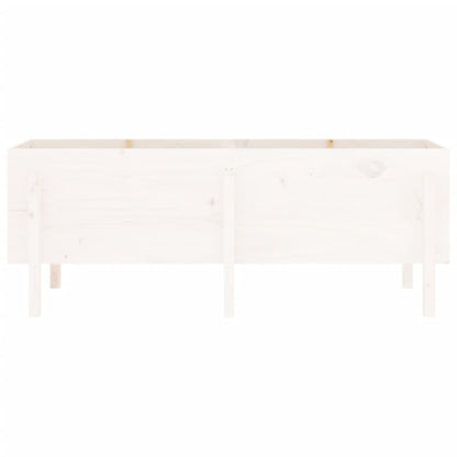 vidaXL Hochbeet Weiß 160x50x57 cm Massivholz Kiefer