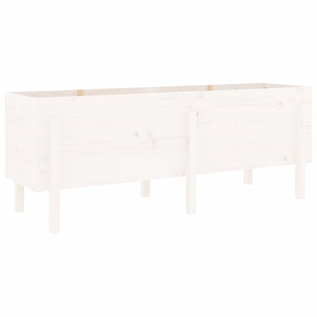 vidaXL Hochbeet Weiß 160x50x57 cm Massivholz Kiefer