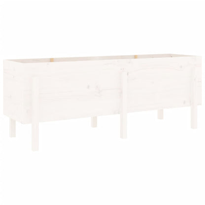 vidaXL Hochbeet Weiß 160x50x57 cm Massivholz Kiefer