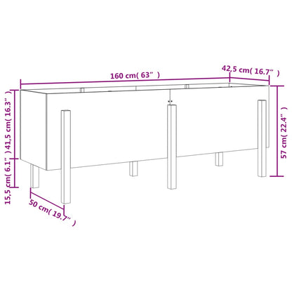 vidaXL Hochbeet Weiß 160x50x57 cm Massivholz Kiefer