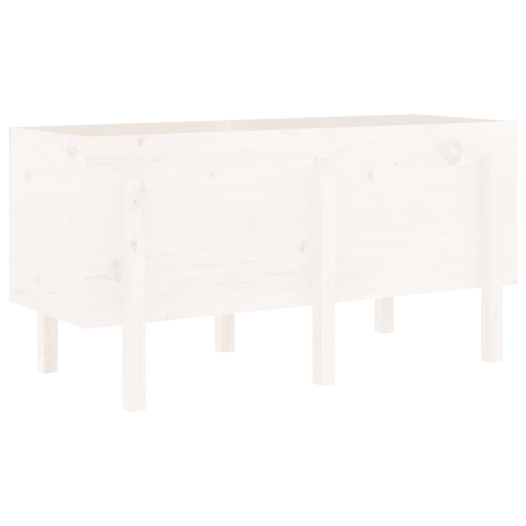 vidaXL Hochbeet Weiß 121x50x57 cm Massivholz Kiefer