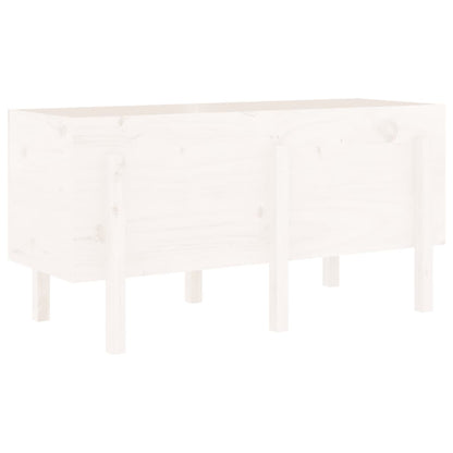 vidaXL Hochbeet Weiß 121x50x57 cm Massivholz Kiefer