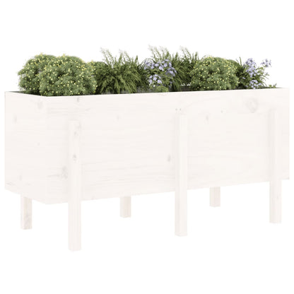 vidaXL Hochbeet Weiß 121x50x57 cm Massivholz Kiefer