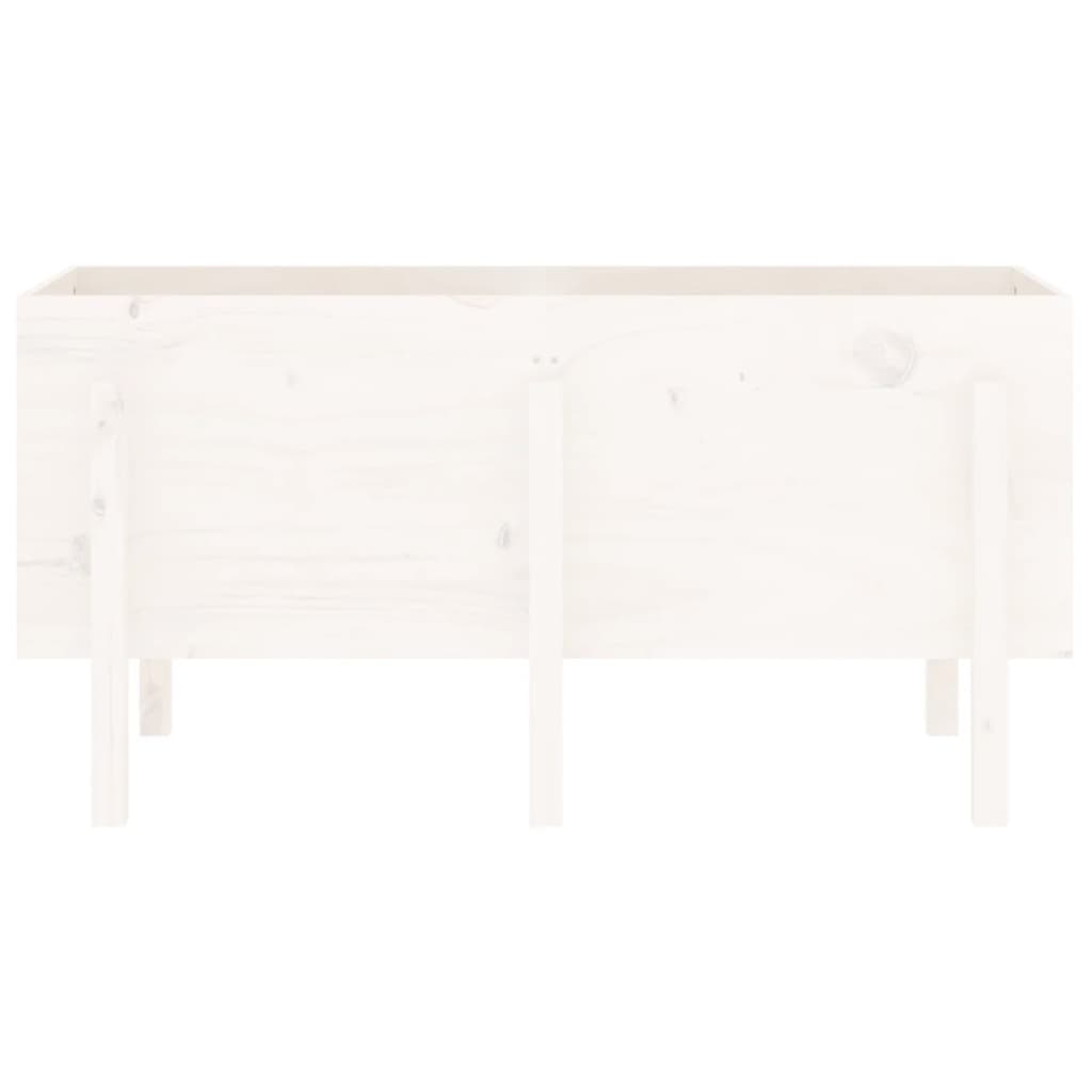 vidaXL Hochbeet Weiß 121x50x57 cm Massivholz Kiefer