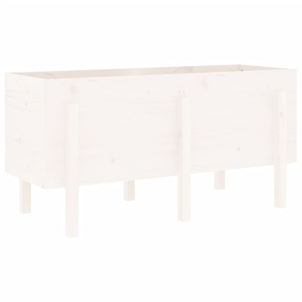 vidaXL Hochbeet Weiß 121x50x57 cm Massivholz Kiefer