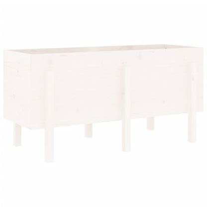 vidaXL Hochbeet Weiß 121x50x57 cm Massivholz Kiefer
