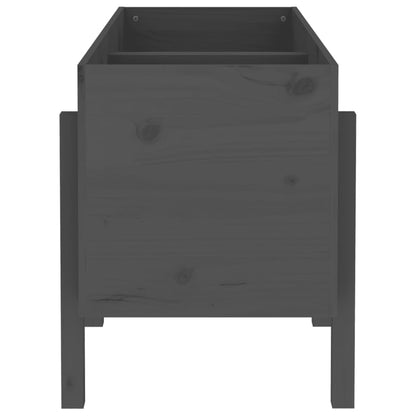 vidaXL Hochbeet Grau 121x50x57 cm Massivholz Kiefer