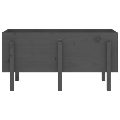 vidaXL Hochbeet Grau 121x50x57 cm Massivholz Kiefer