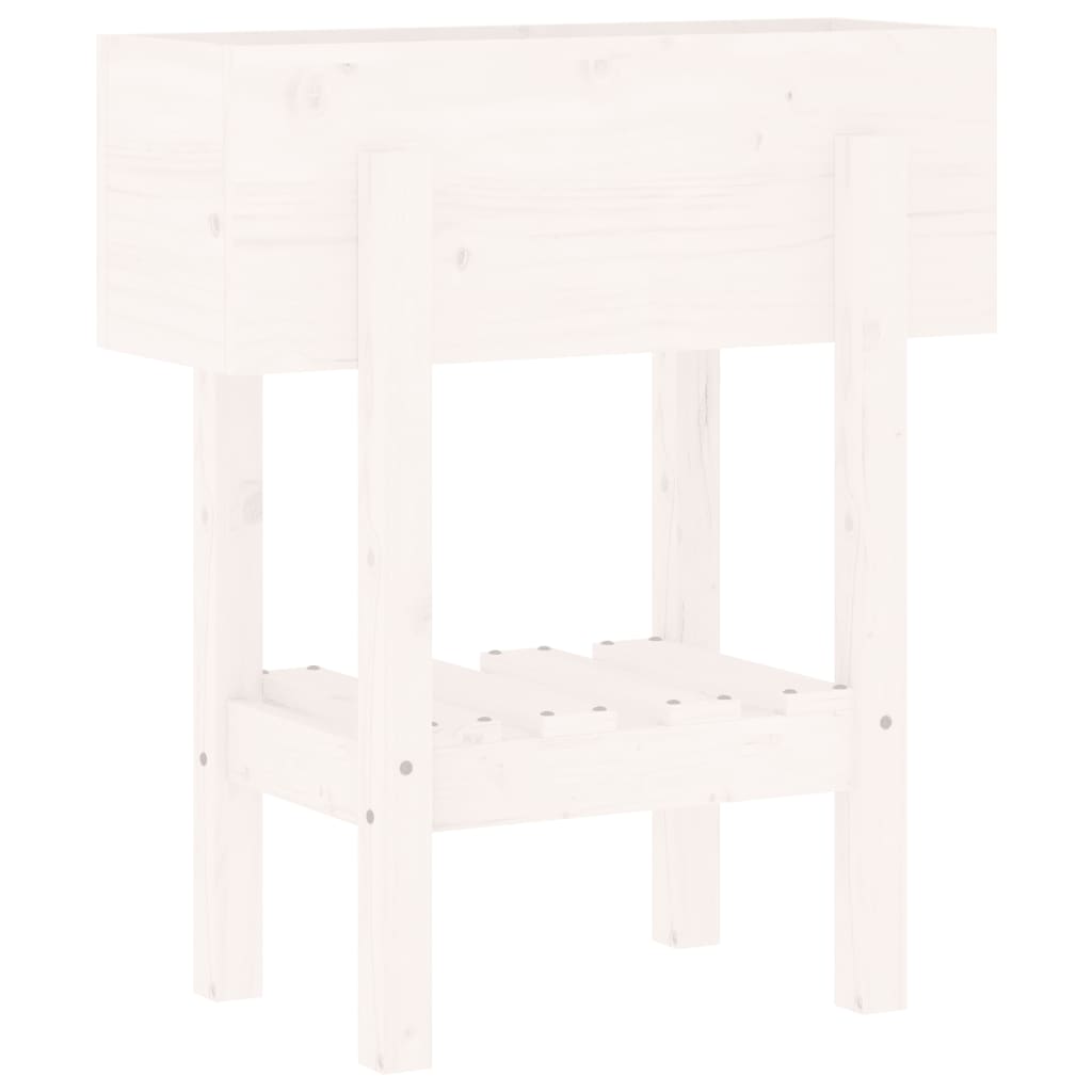 vidaXL Pflanzkübel Weiß 62x30x69 cm Massivholz Kiefer