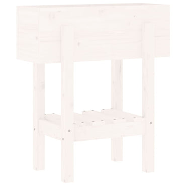 vidaXL Pflanzkübel Weiß 62x30x69 cm Massivholz Kiefer