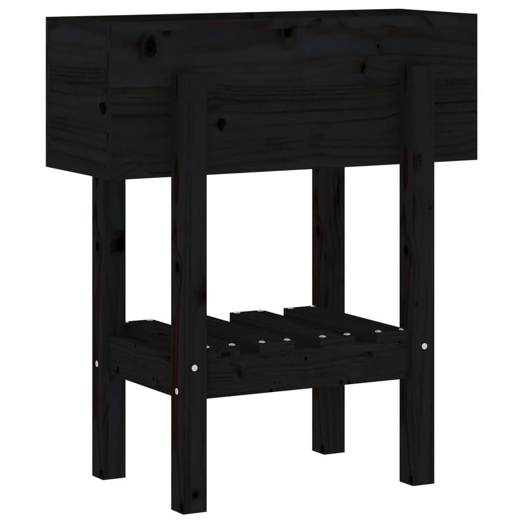vidaXL Pflanzkübel Schwarz 62x30x69 cm Massivholz Kiefer