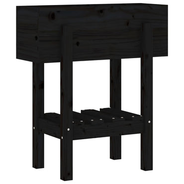 vidaXL Pflanzkübel Schwarz 62x30x69 cm Massivholz Kiefer