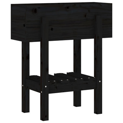 vidaXL Pflanzkübel Schwarz 62x30x69 cm Massivholz Kiefer