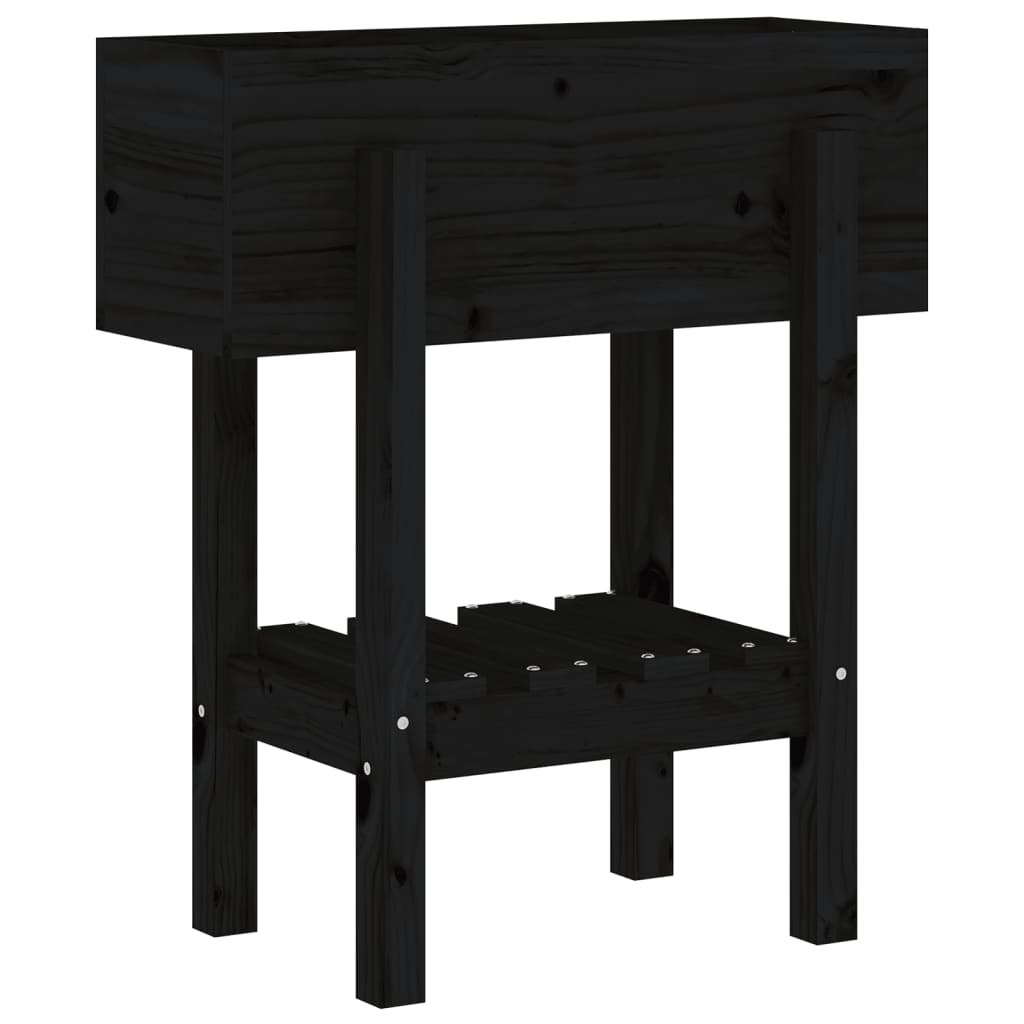 vidaXL Pflanzkübel Schwarz 62x30x69 cm Massivholz Kiefer