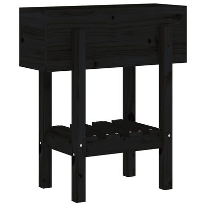 vidaXL Pflanzkübel Schwarz 62x30x69 cm Massivholz Kiefer