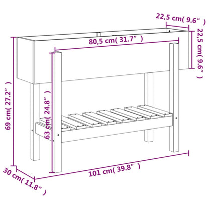 vidaXL Hochbeet 101x30x69 cm Massivholz Douglasie